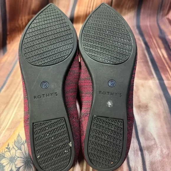 Rothy’s Burgundy The Point Women’s Slip On Flat Shoes size W8 - Picture 5 of 6